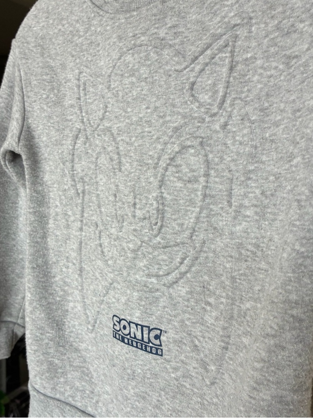 Sonic the Hedgehog Kids' Grey Embossed Sweatshirt